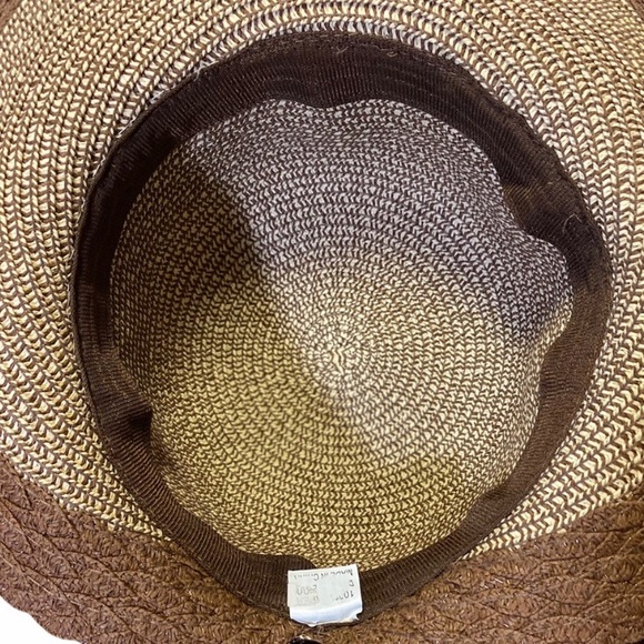 Women’s Straw Hat Accented With A Brown Bow - Picture 9 of 9